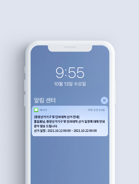 투표 안내 문자 화면